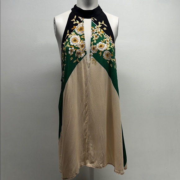 Free People Beat of My Heart Tunic Mini Dress Halter Sleeveless Floral Small - Picture 2 of 13